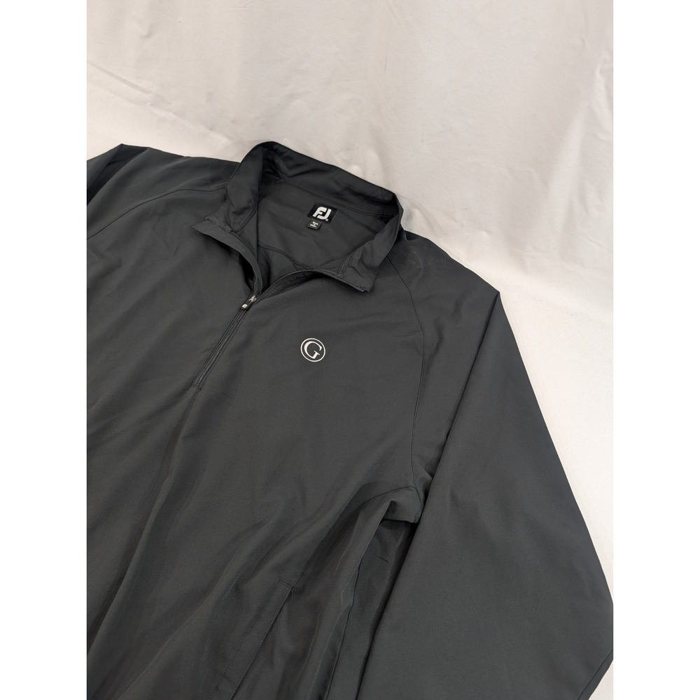FootJoy Jacket Mens XL Black The Greens Quarter Zip Golf Windbreaker Pullover FJ